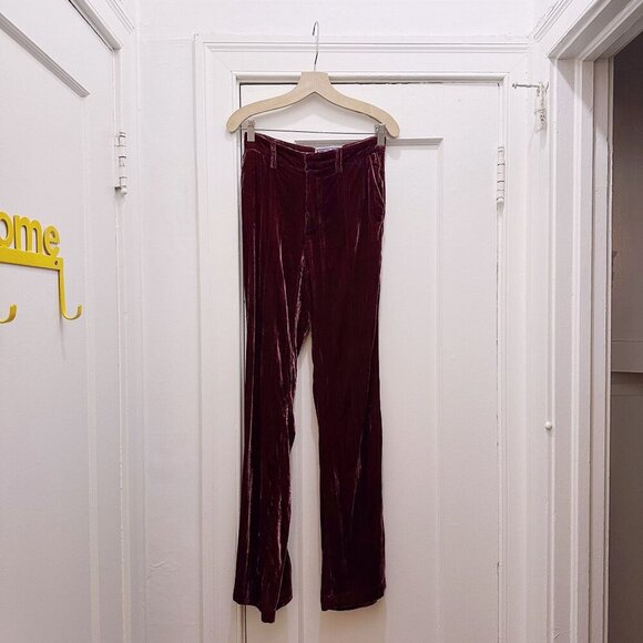 Urban Outfitters Crushed Velvet Pants Flared Holiday Valentine's - Picture 2 of 8